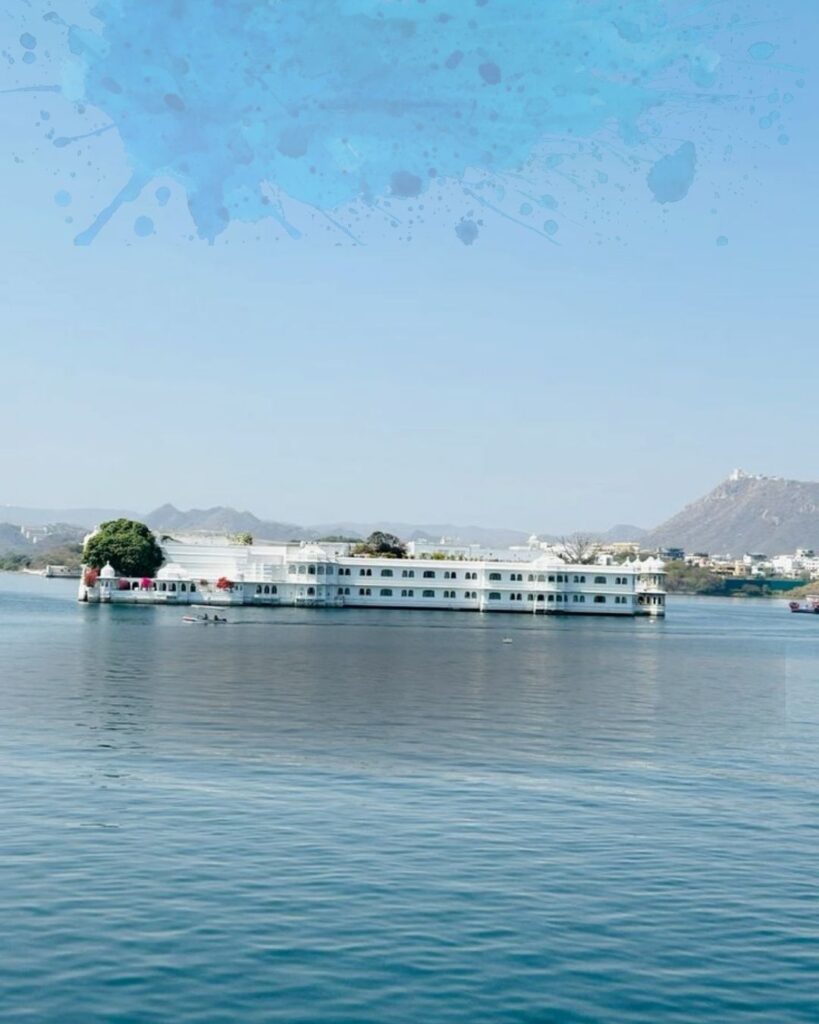 Lake Pichola in Udaipur with Taj Lake Palace reflecting the serene beauty of the City of Lakes